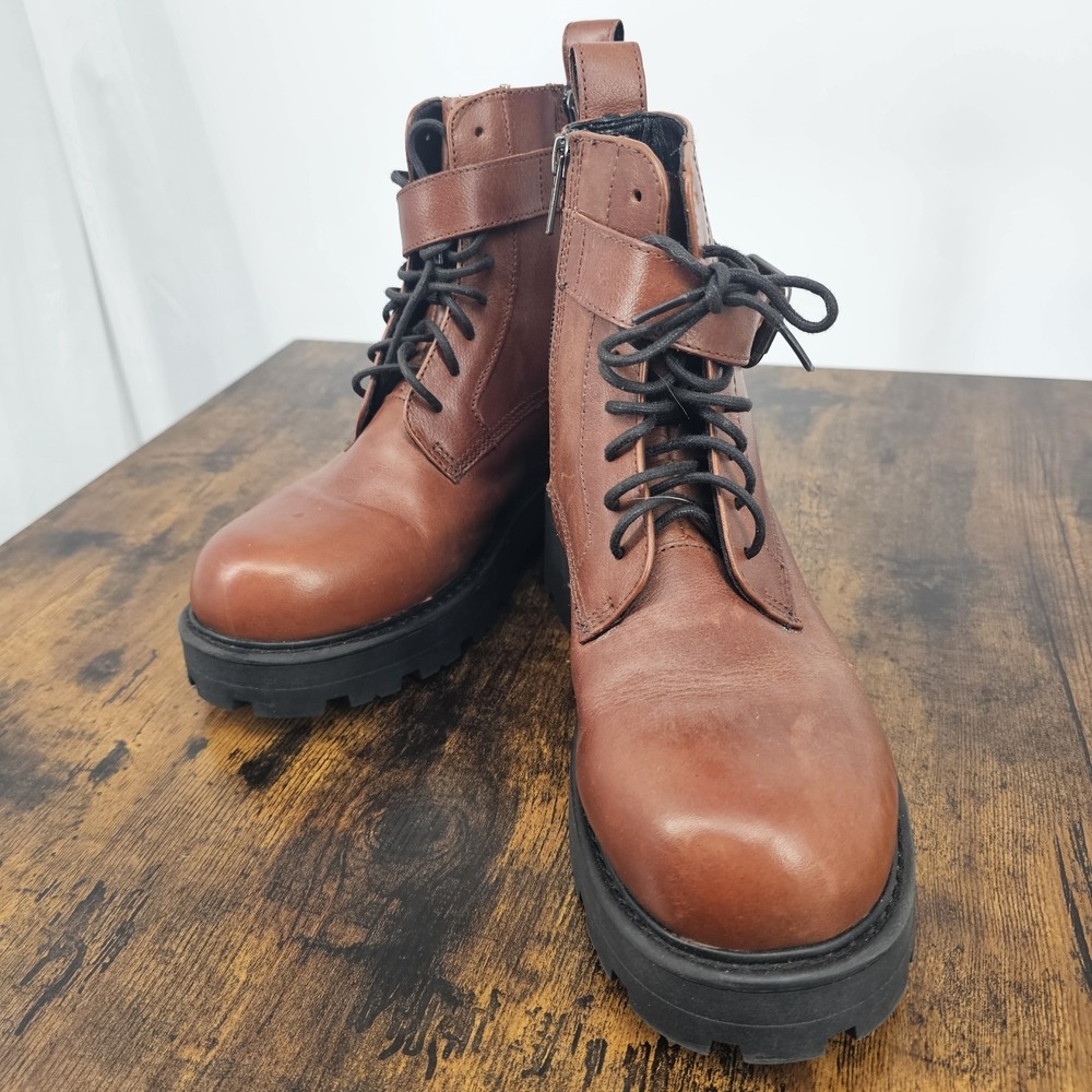 Vagabond Shoemakers Cosmo 2.0 Womens Sz 9‎ US Boots Brown Leather Lug Sole